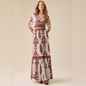 Arissa Floral Embroidered Maxi Skirt